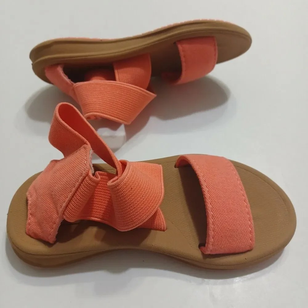 Reef Girls D-16 CLC Sandals Coral Brown Stretch Ankle Strap 3‎ k 4k New